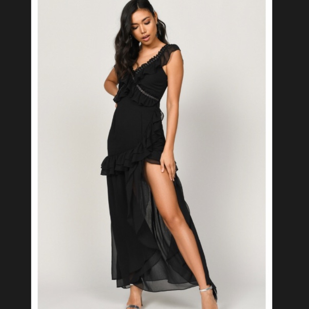 Tobi black, floor length dress